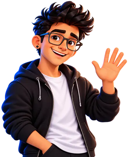 Avatar del Profe Que Aprende saludando, con gafas y chaqueta negra